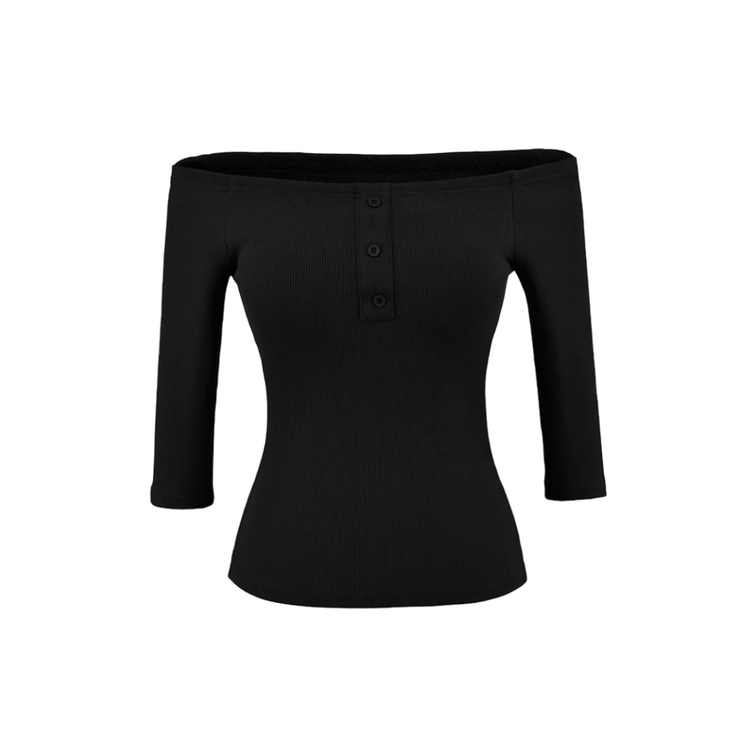 Sexy Slim Three-Quarter Scoop Neck Bodysuit
