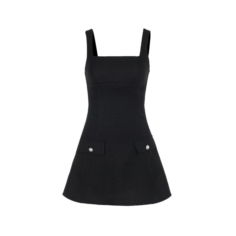 Geometric Neckline Sleeveless Ruched Back Polyester Dress