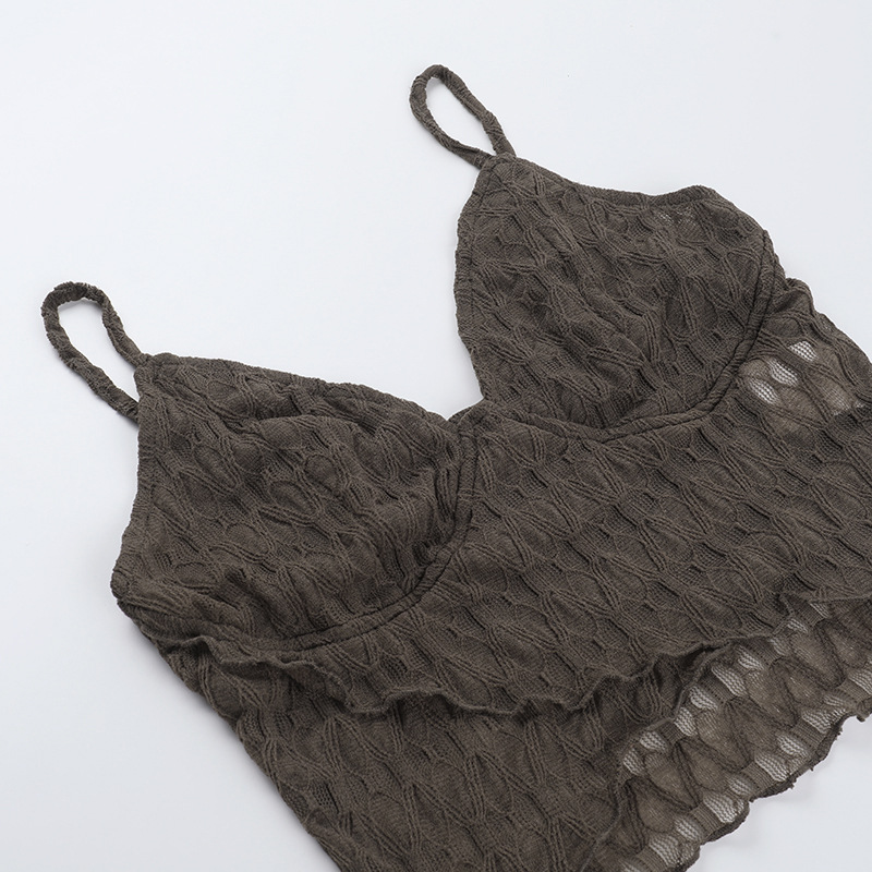 Figure-Hugging Asymmetric Scalloped Plunge Top
