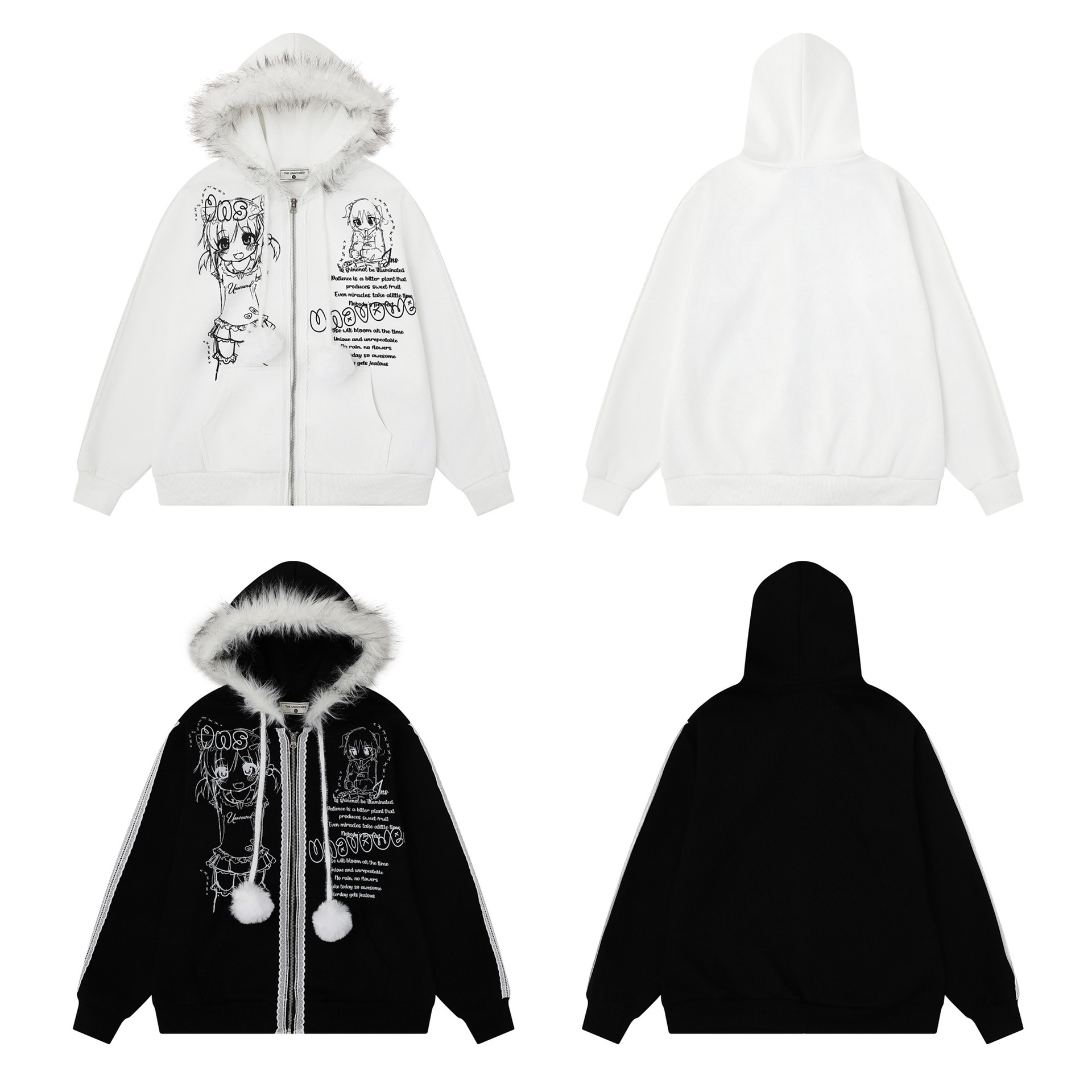 American Vintage Graphic Oversized Long Sleeve Hoodie