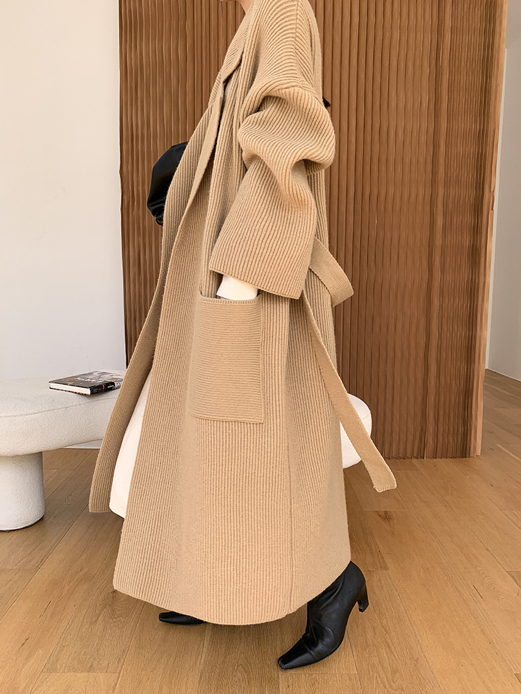 Wool Blend Oversized Collar Cardigan