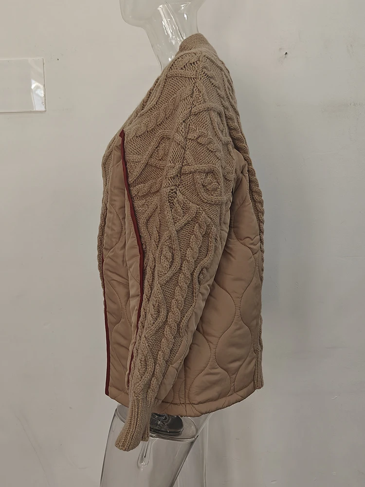 Ladies Oversized Chunky Knit Acrylic Blend Cardigan