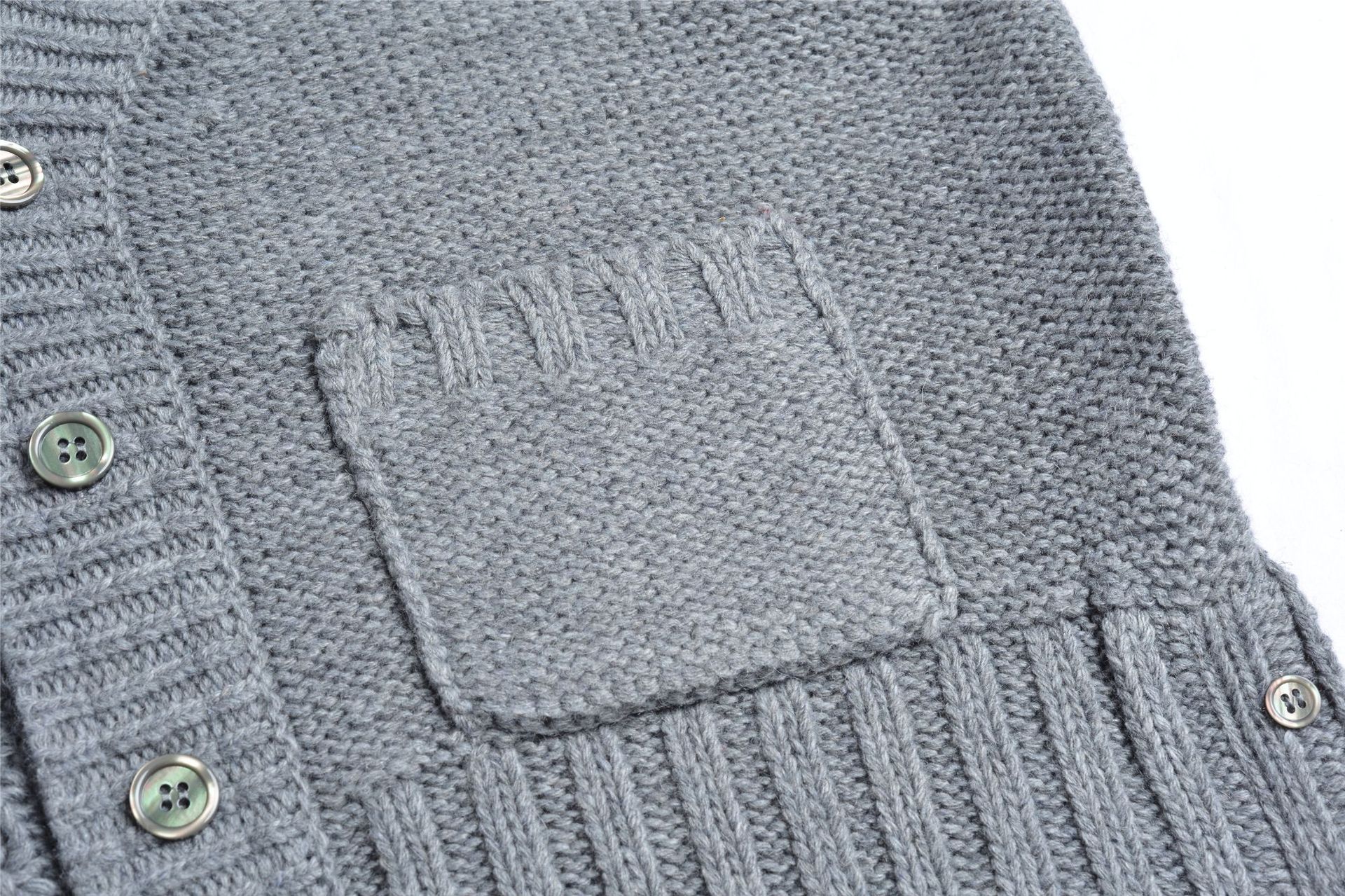 Wool Sweater Angled Collar Relaxed Cut