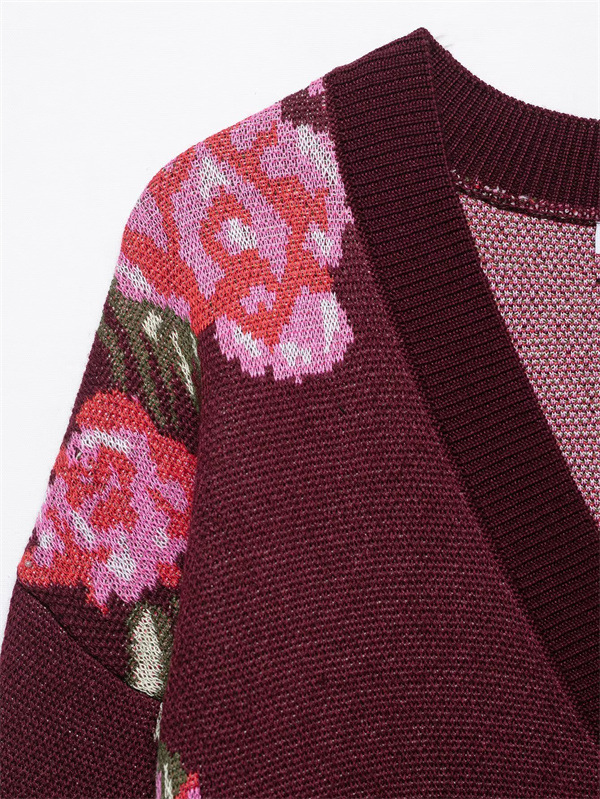 Ladies Crew Neck Polyester Button Front Cardigan