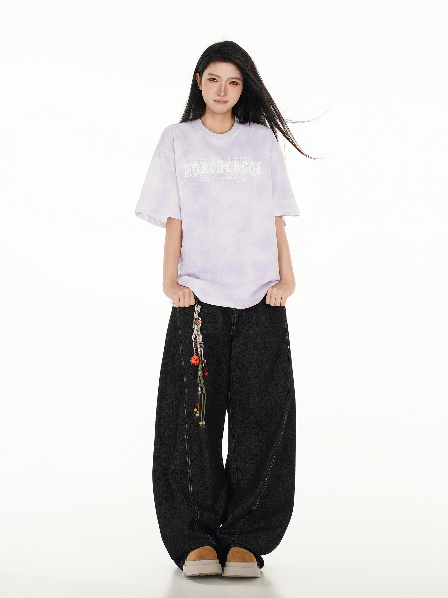Oversized Cotton Swirled Graphic T-Shirt