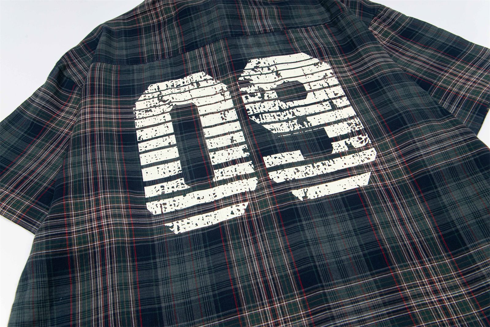 Retro College Style Plaid Short Sleeve Shirt with Tie for Men and Women, Casual Loose BF Couple Fit Blouse