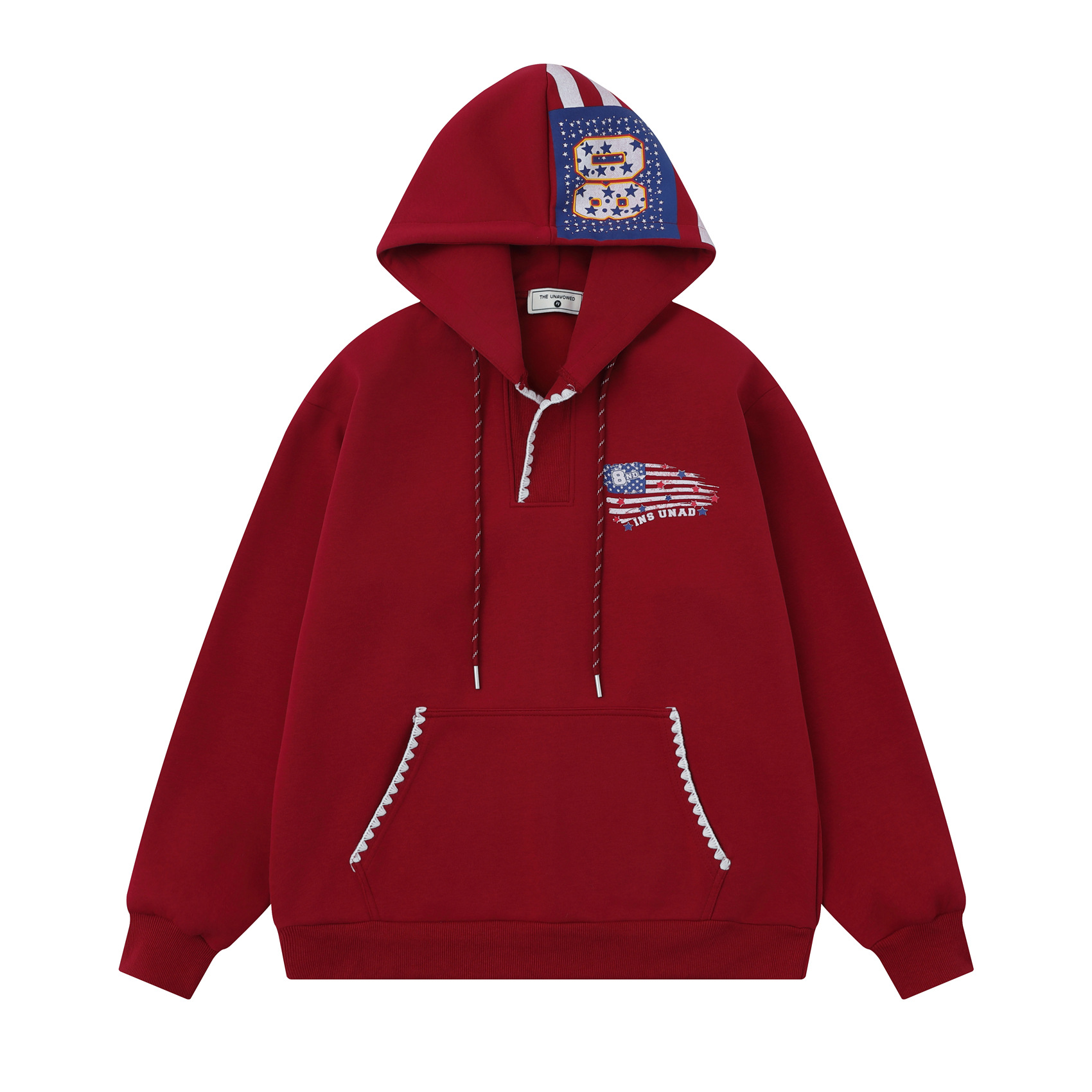 Unisex American Retro Alphabet Cotton Hoodie