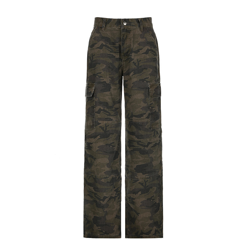 Make old camouflage workwear jeans