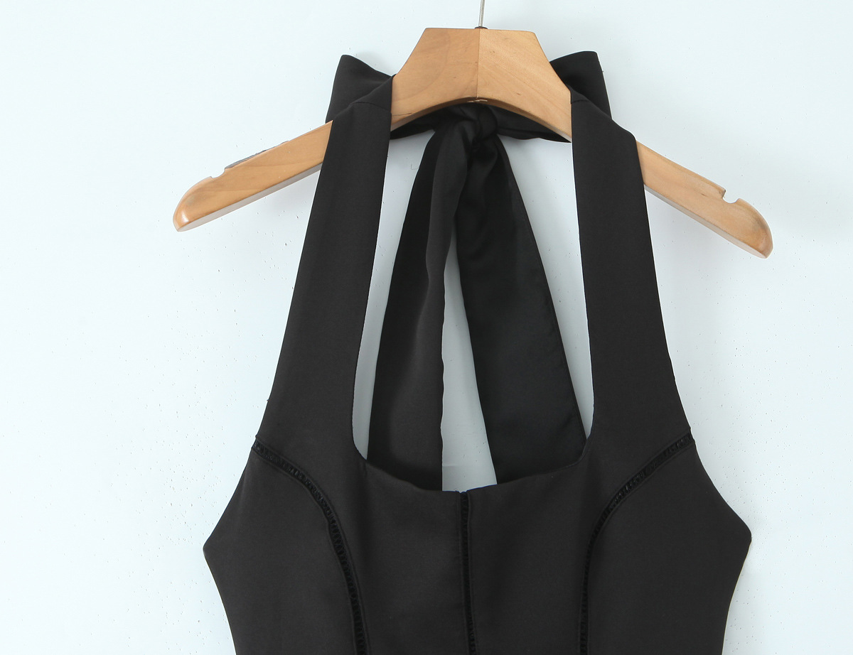 Strapless Sleeveless High Waist Polyester Commute Long Dress