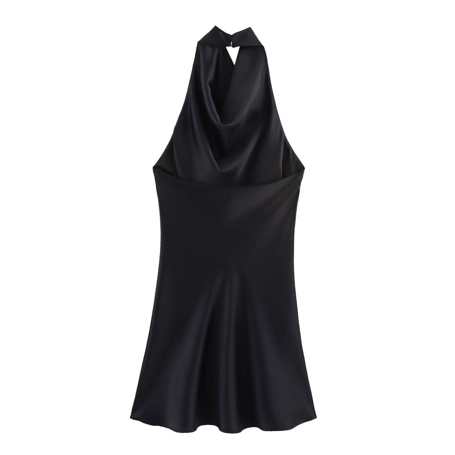 High Waist Halter Sleeveless A-Line Polyester Dress