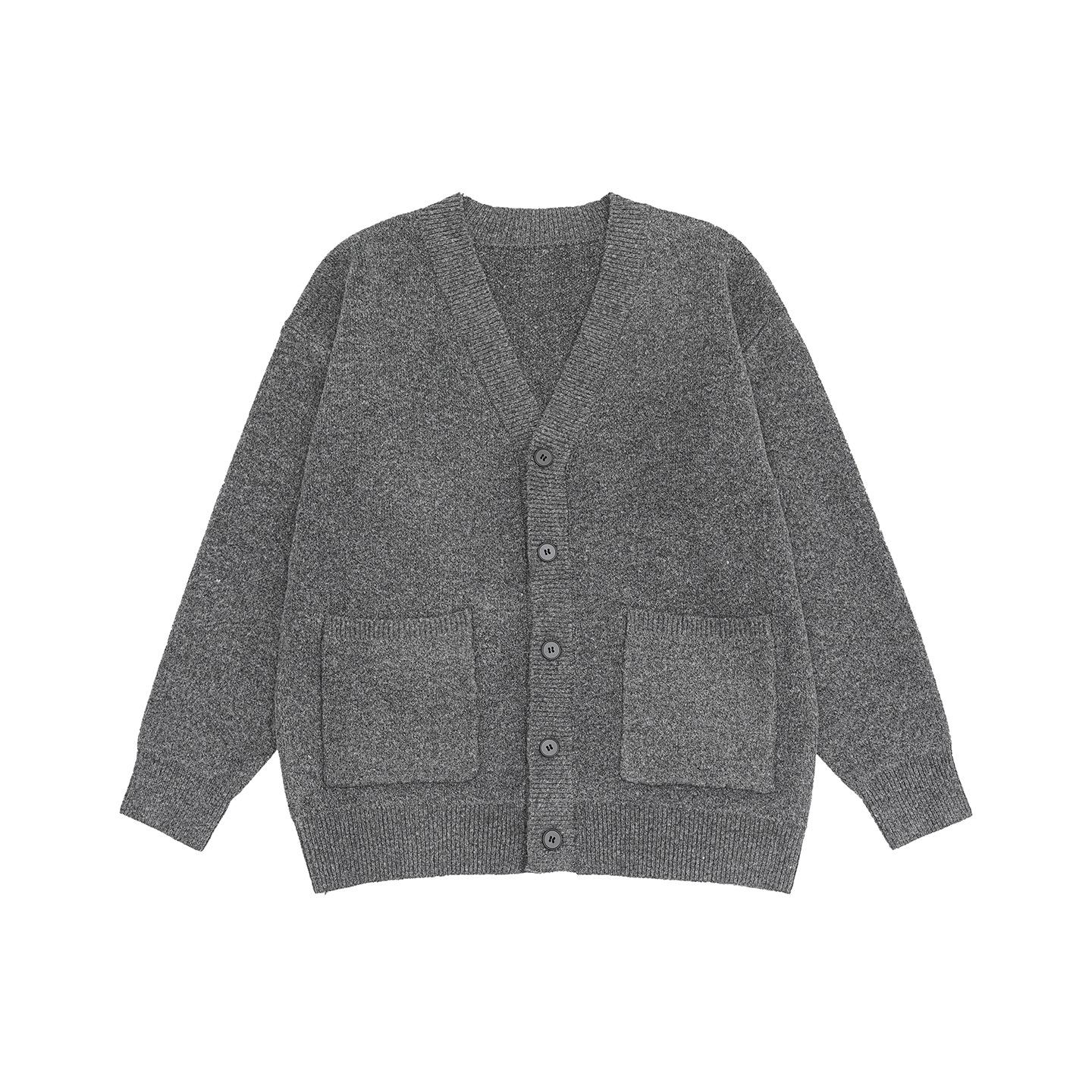 Slouchy Plain Polyester Cardigan