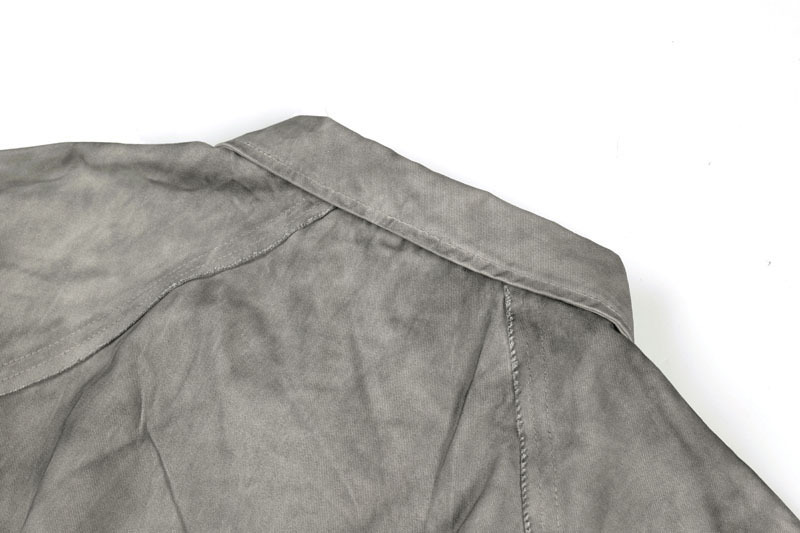 Vintage Distressed Cotton Patchwork Cropped Hooded Utility Jacket