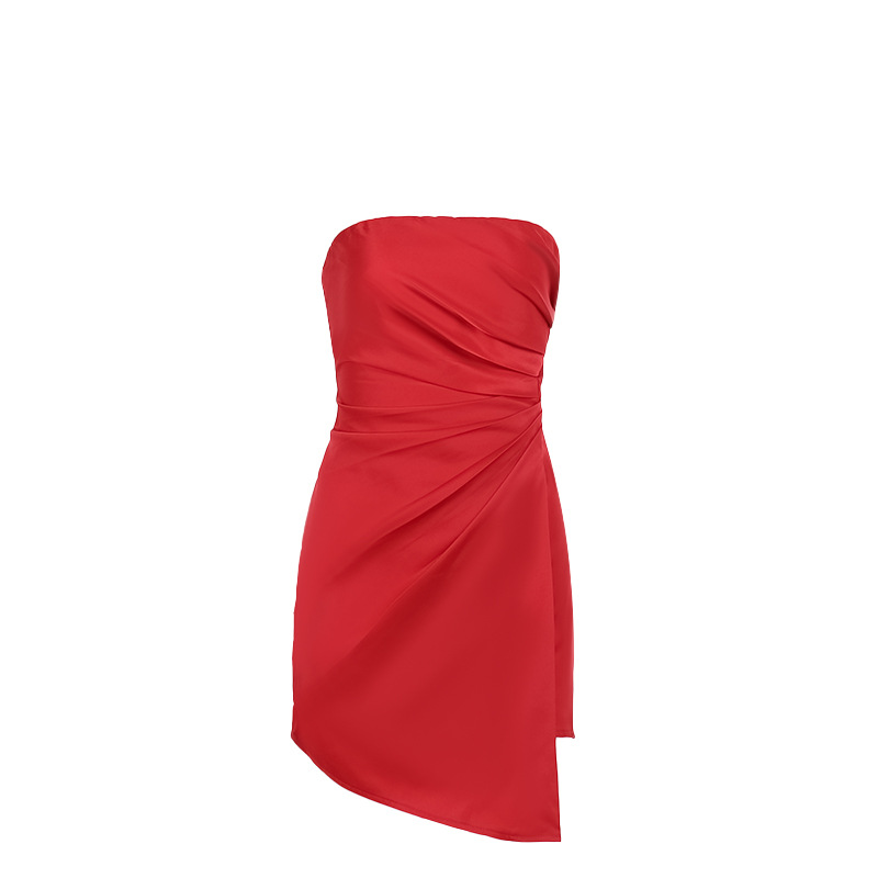 Sleeveless Slim-Fit Polyester One-Piece Mini Skirt