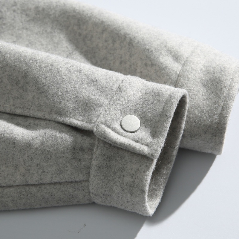 Plain Wool Oversized High Neck Jacket