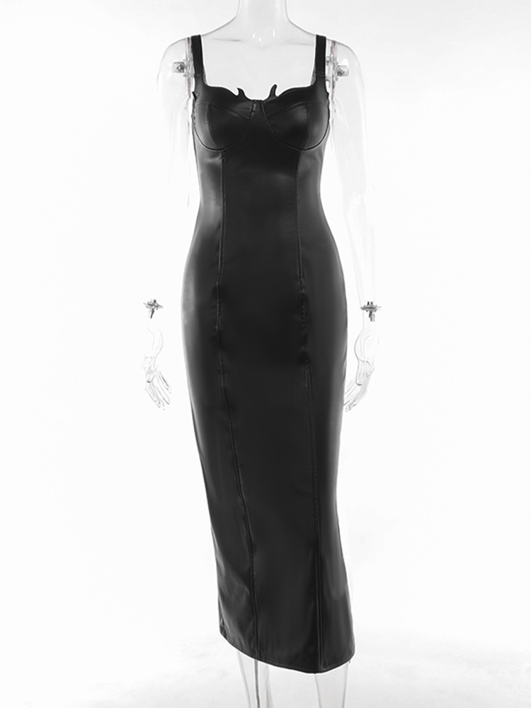 Contour Knit V-Neck Strap Dress