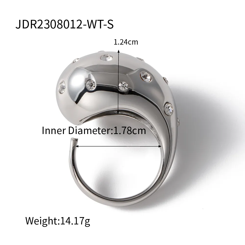 Thick Hollow Brushed Gold-Tone Water-Resistant Ring