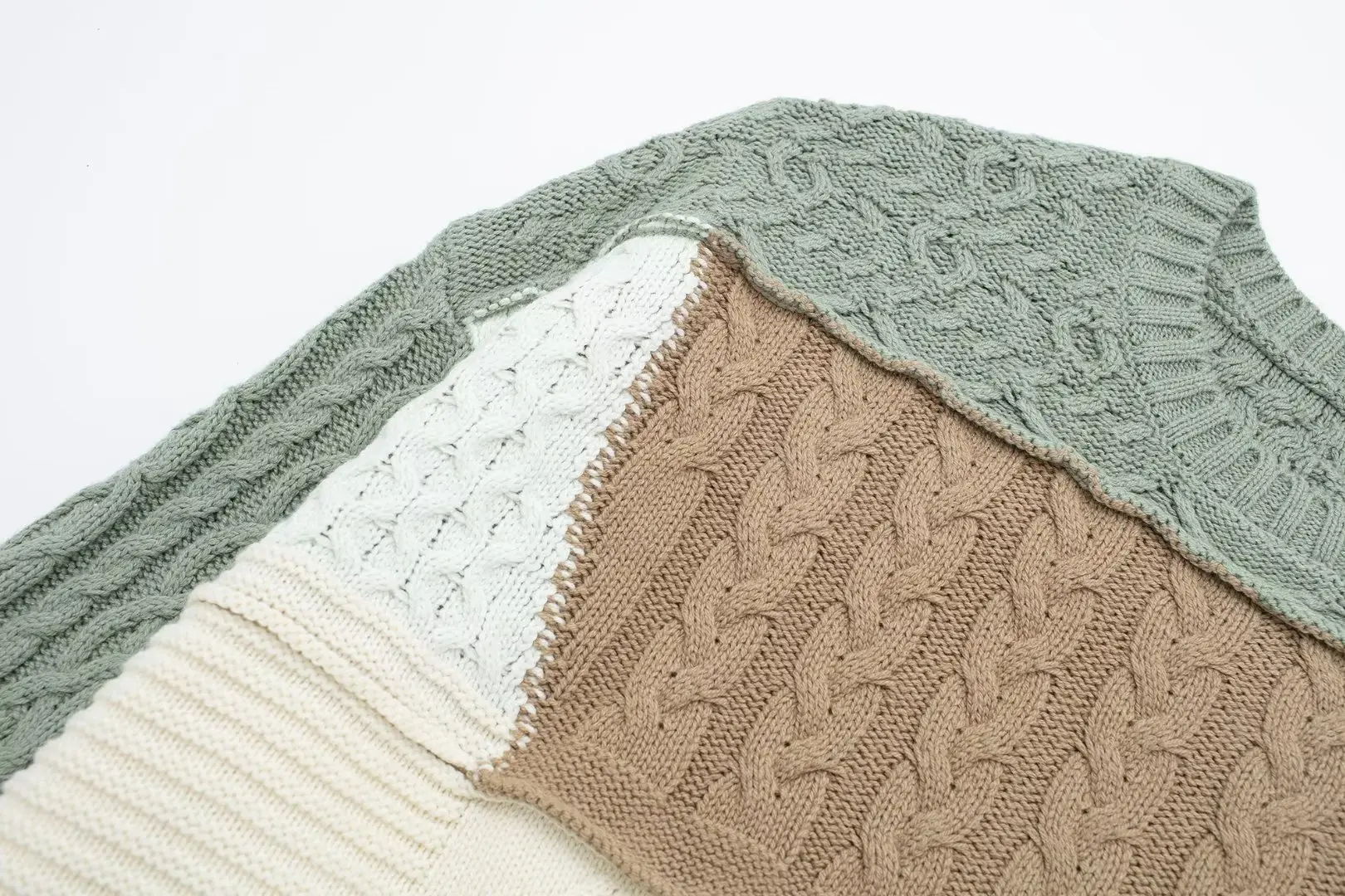 Ladies Relaxed Fit Dacron Contrast Panel Sweater