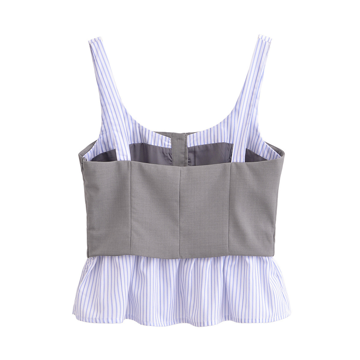 European Chic Sleeveless Colorblock Blouse