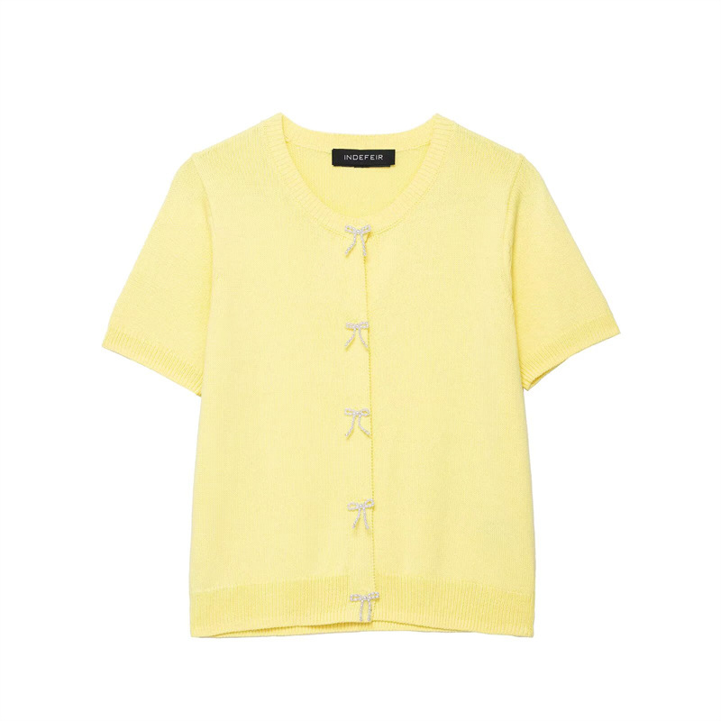 Spring New Style Round Neck Solid Color Loose Knit Sweater for Women with Unique Design and Elegant Temperament
