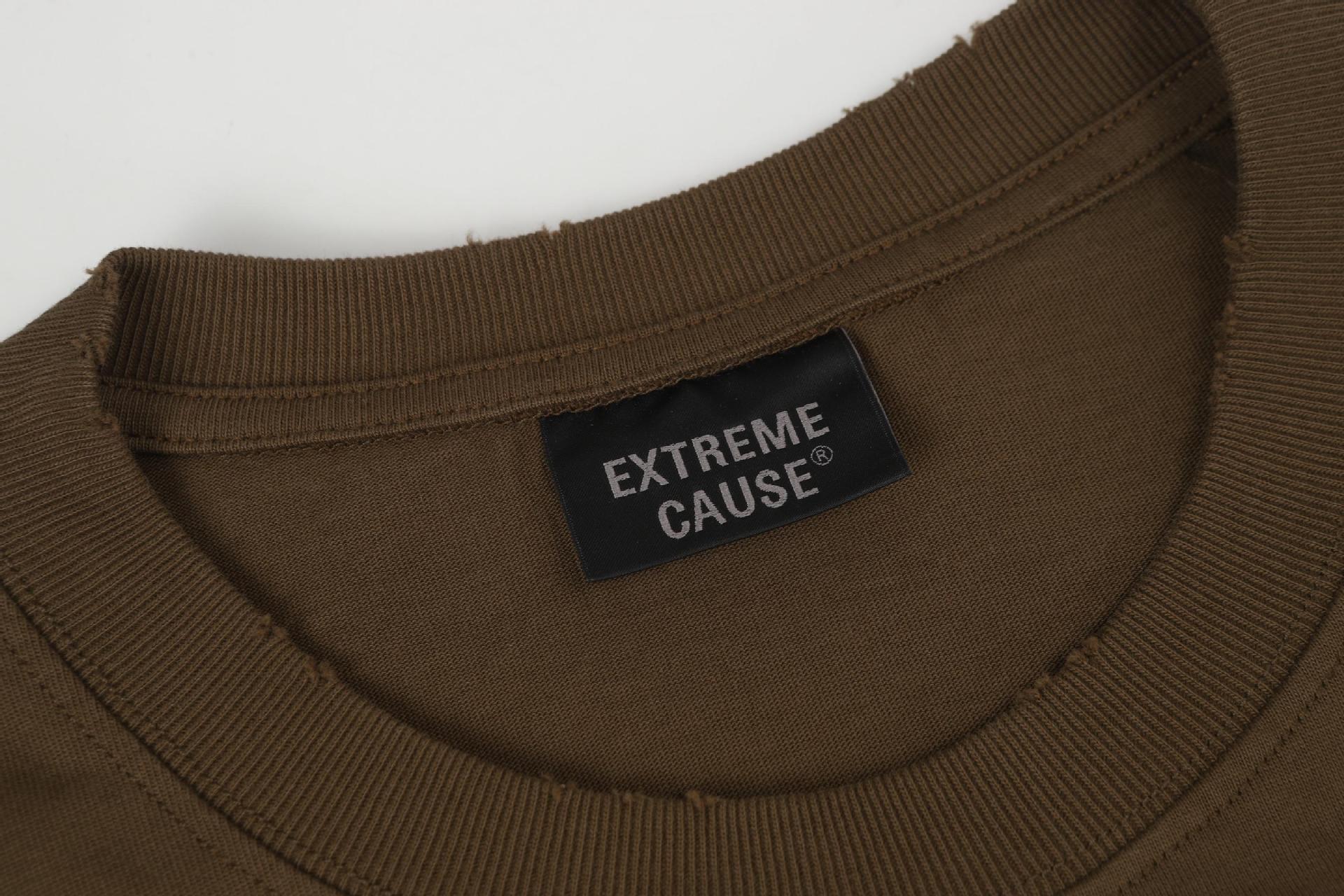Layered Distressed Cotton Hoodie