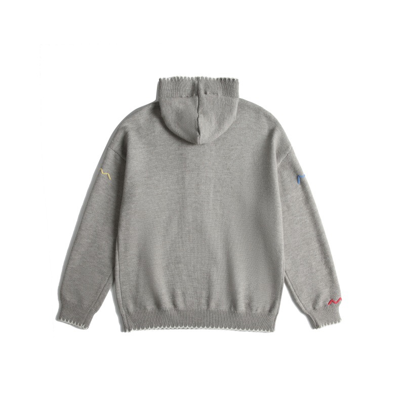 Japanese Workwear Oversized Color Block Stitched Hood Sweater
