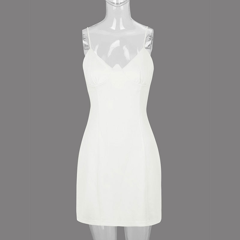 Sleeveless Polyester Plain Fitted Open Rear Dress