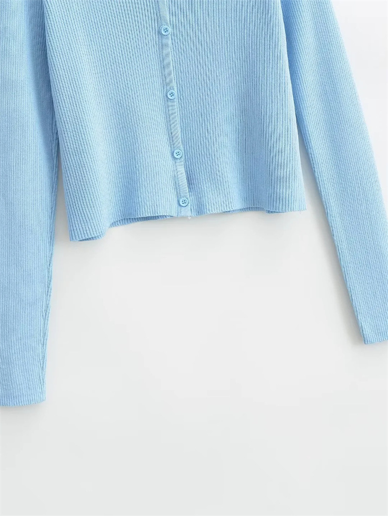 Ladies Business Slim Fit Solid Plunge Knit Sweater