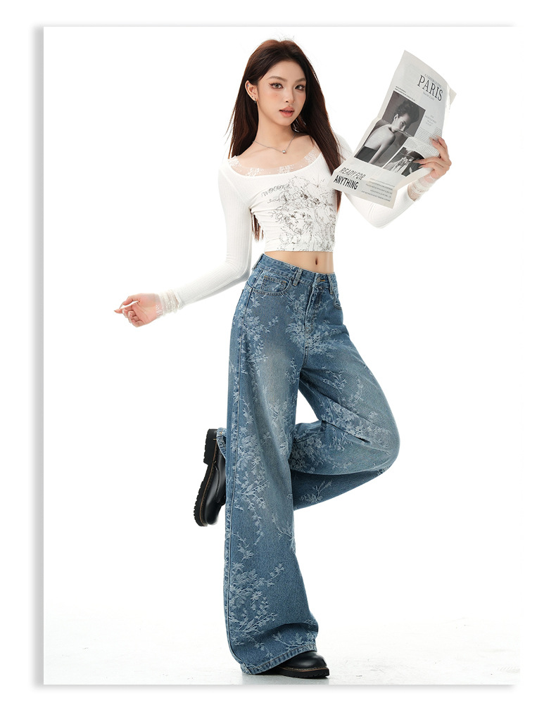 High-Waisted Straight Leg Jeans for Women Lightweight Summer Style with Flowy Fit