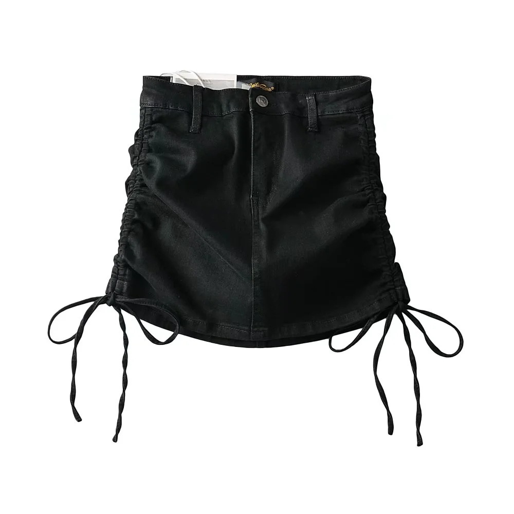 Bodycon Solid Streetwear Adjustable Cinch Waist Skirt