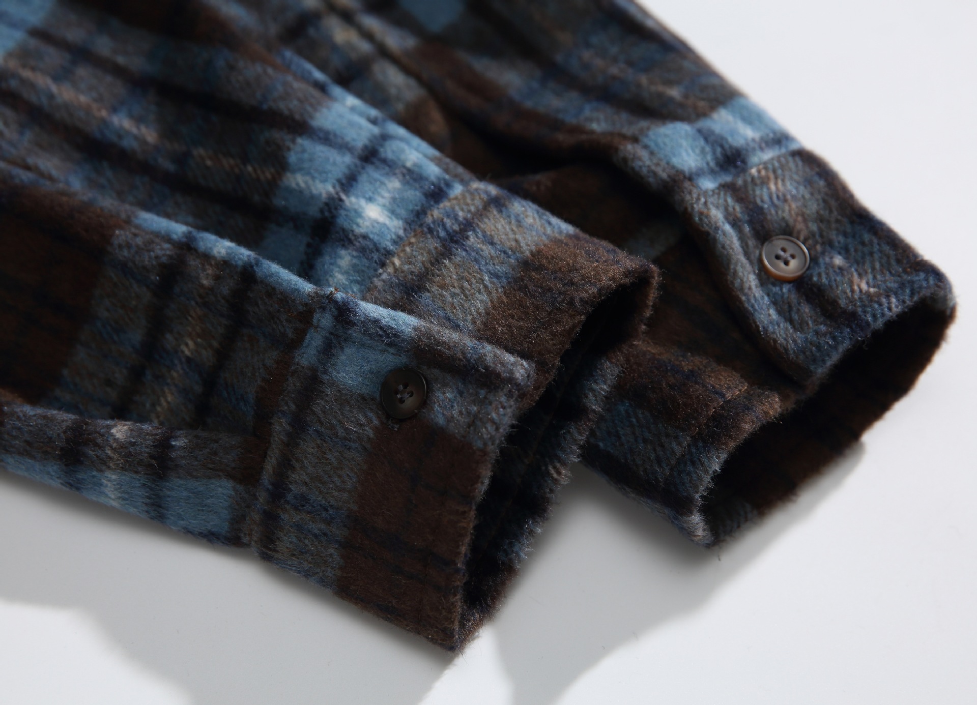 Oversized Two-Tone Checkered Polyester Appliqué Shirt