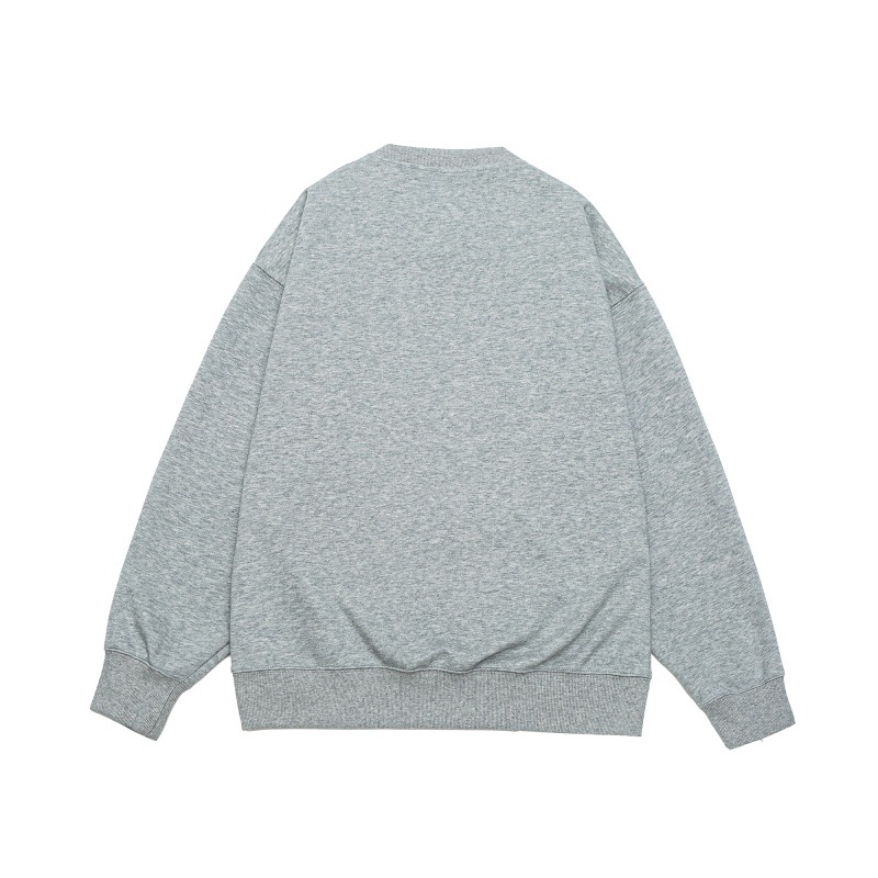Cotton Blend Oversized Crew Alphabet Hoodie Long Sleeve