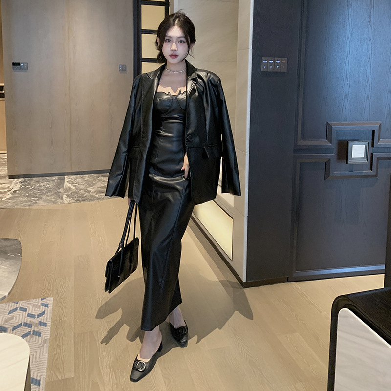 Contour Knit V-Neck Strap Dress