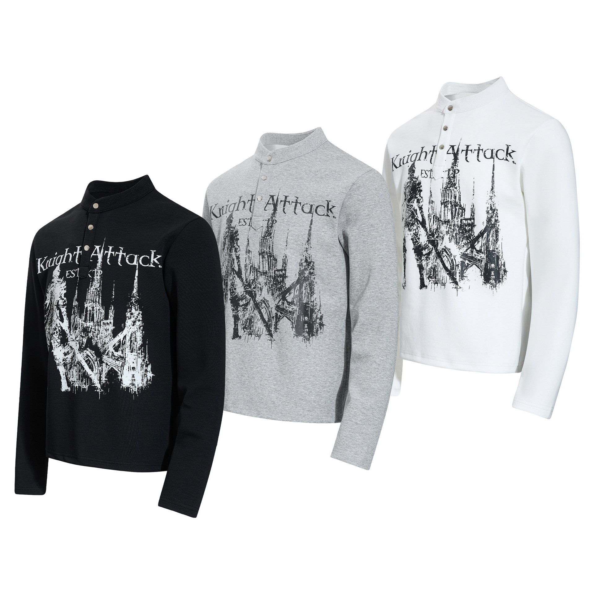 American Retro Graphic Henley Hoodie