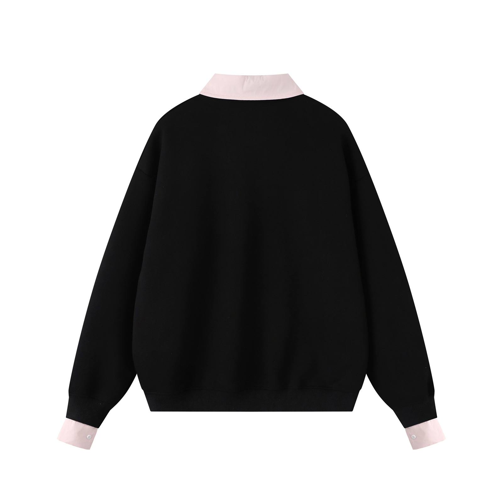 Turn-down Collar Faux Two-piece Loose Unisex Couple Hoodie