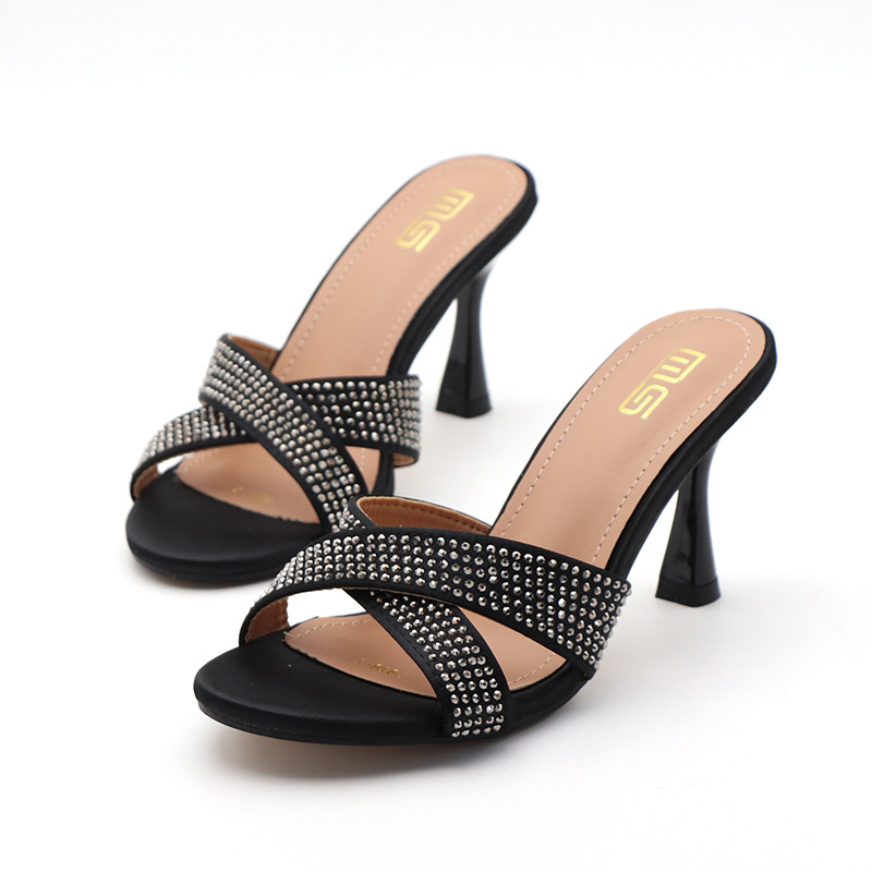 Sexy slim heel rhinestone women's high heels