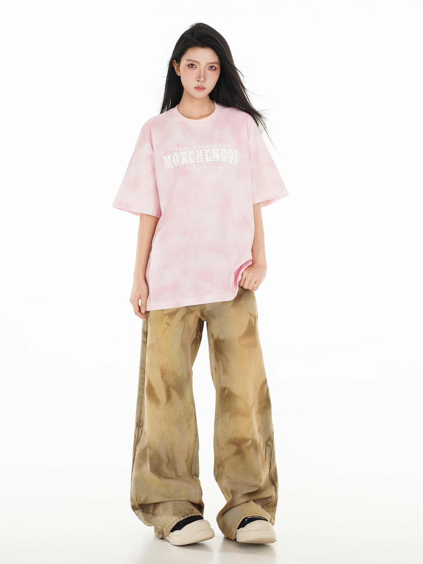 Oversized Cotton Swirled Graphic T-Shirt