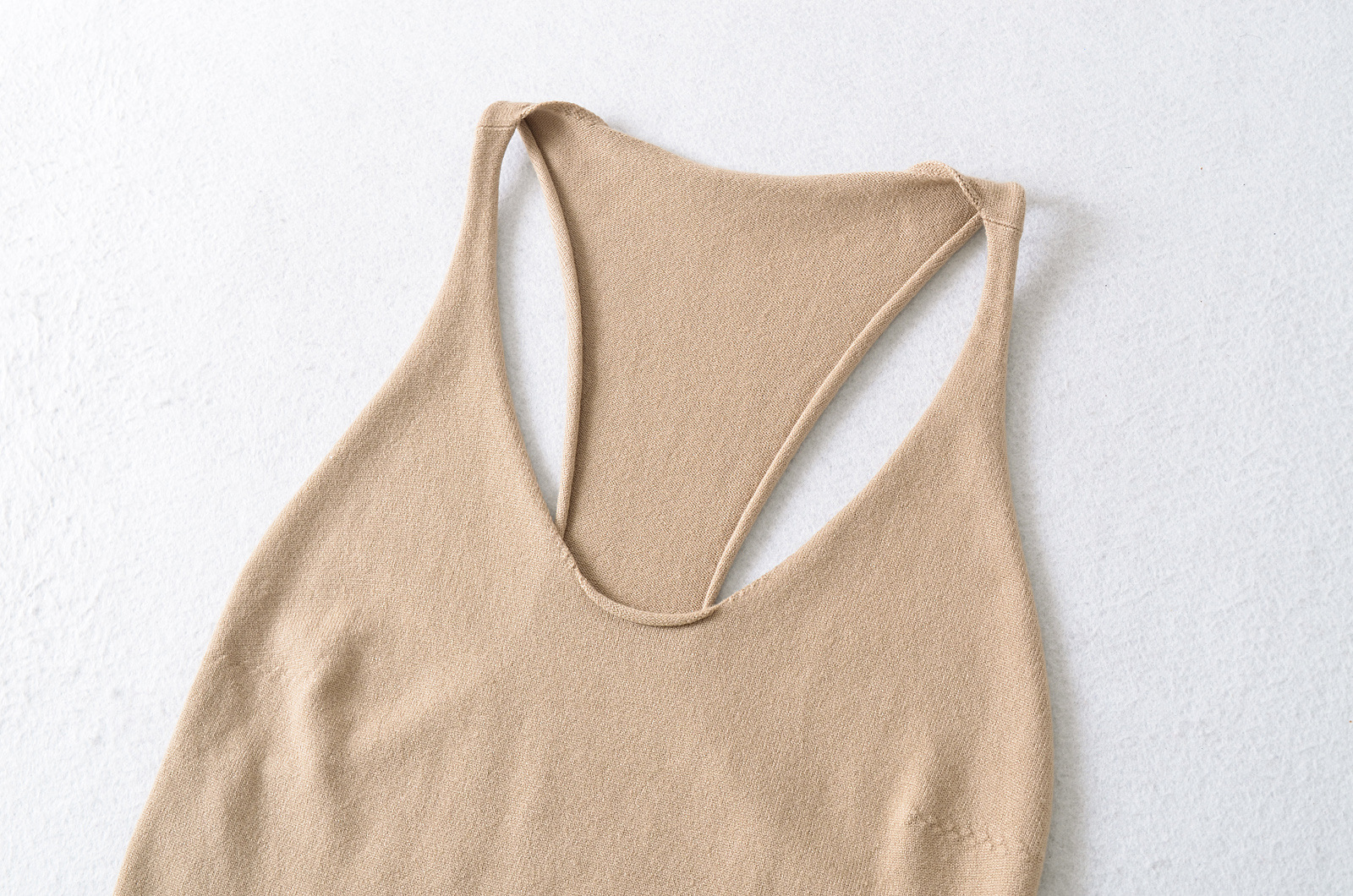 Sexy Deep U-Neck Hollow-Out Sleeve Rolled Hem Knit Tank Top
