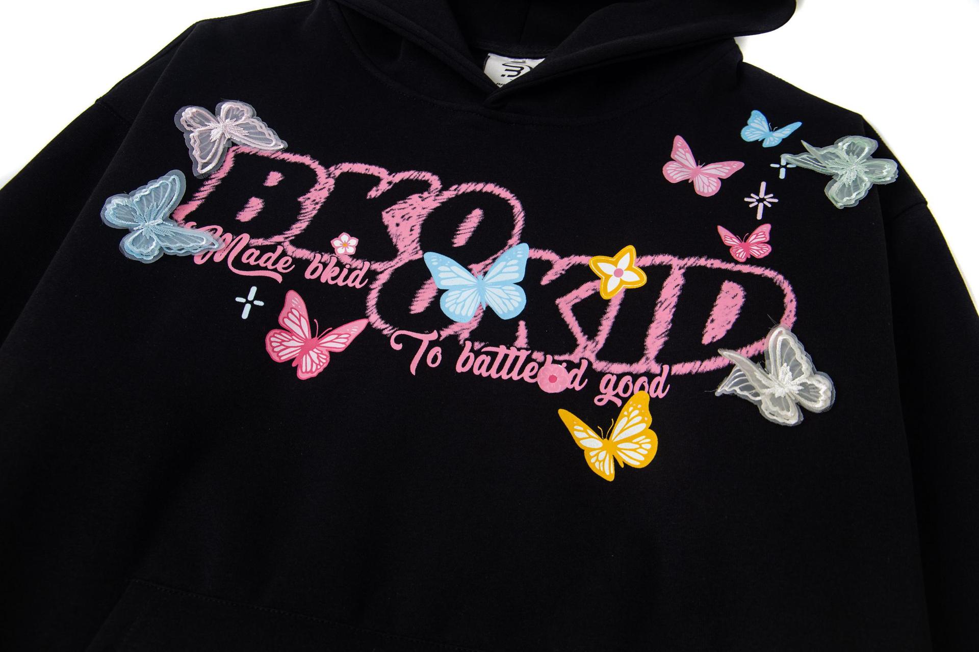 Vibrant Embossed Wing Print Hoodie