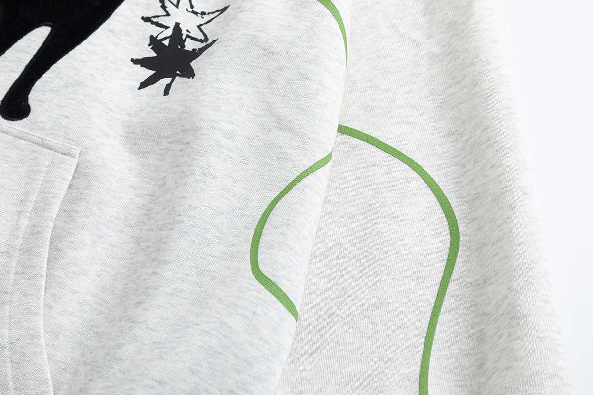Long Sleeve Playful Stitching Vintage Cotton Hoodie