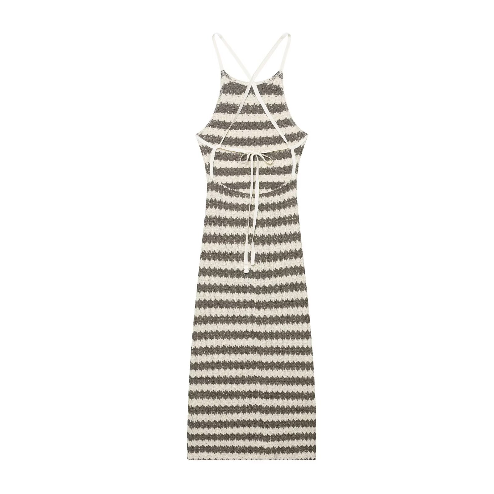 Sleeveless Long Cutout Laced Graphic Dress