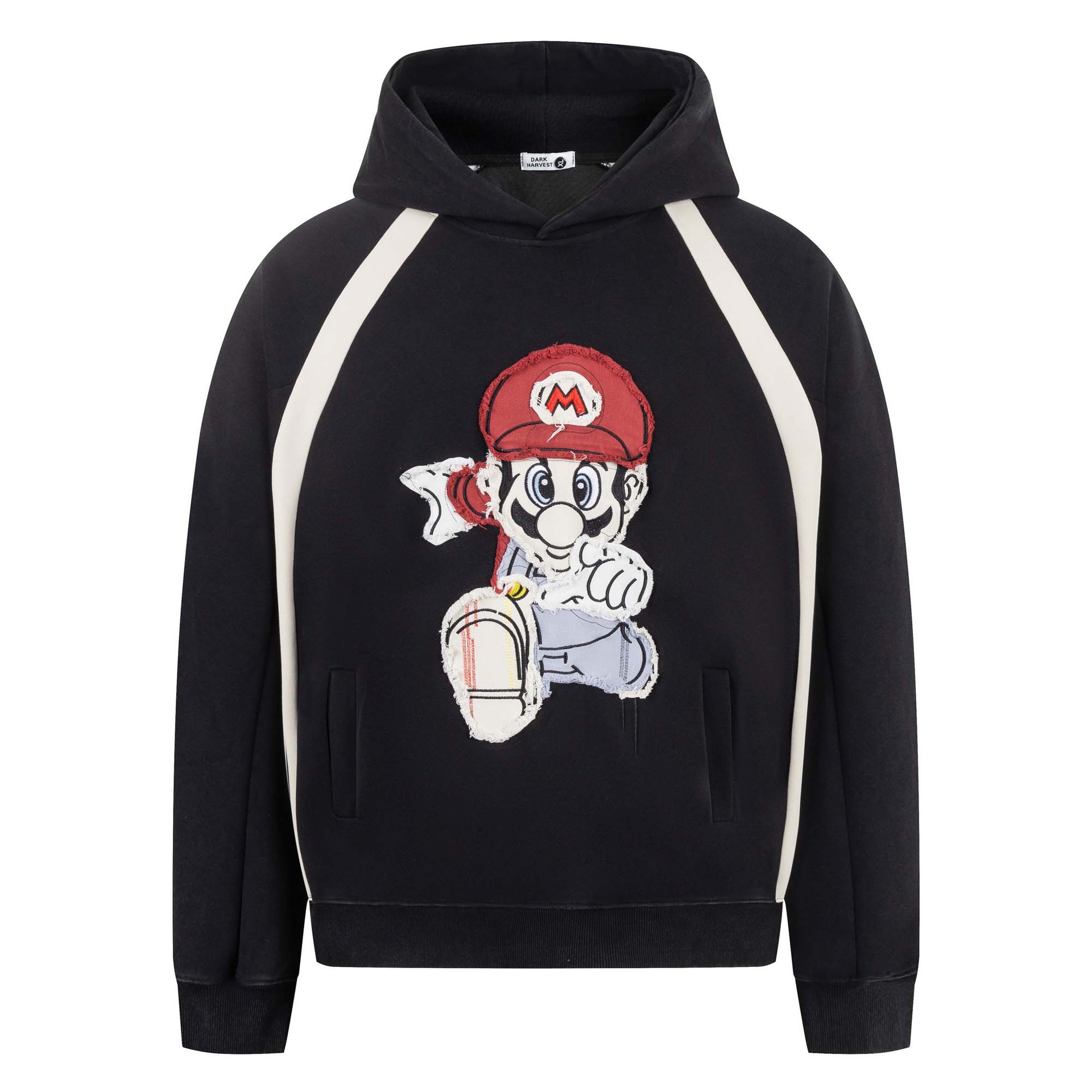 Oversized Letter Print Cotton Hoodie