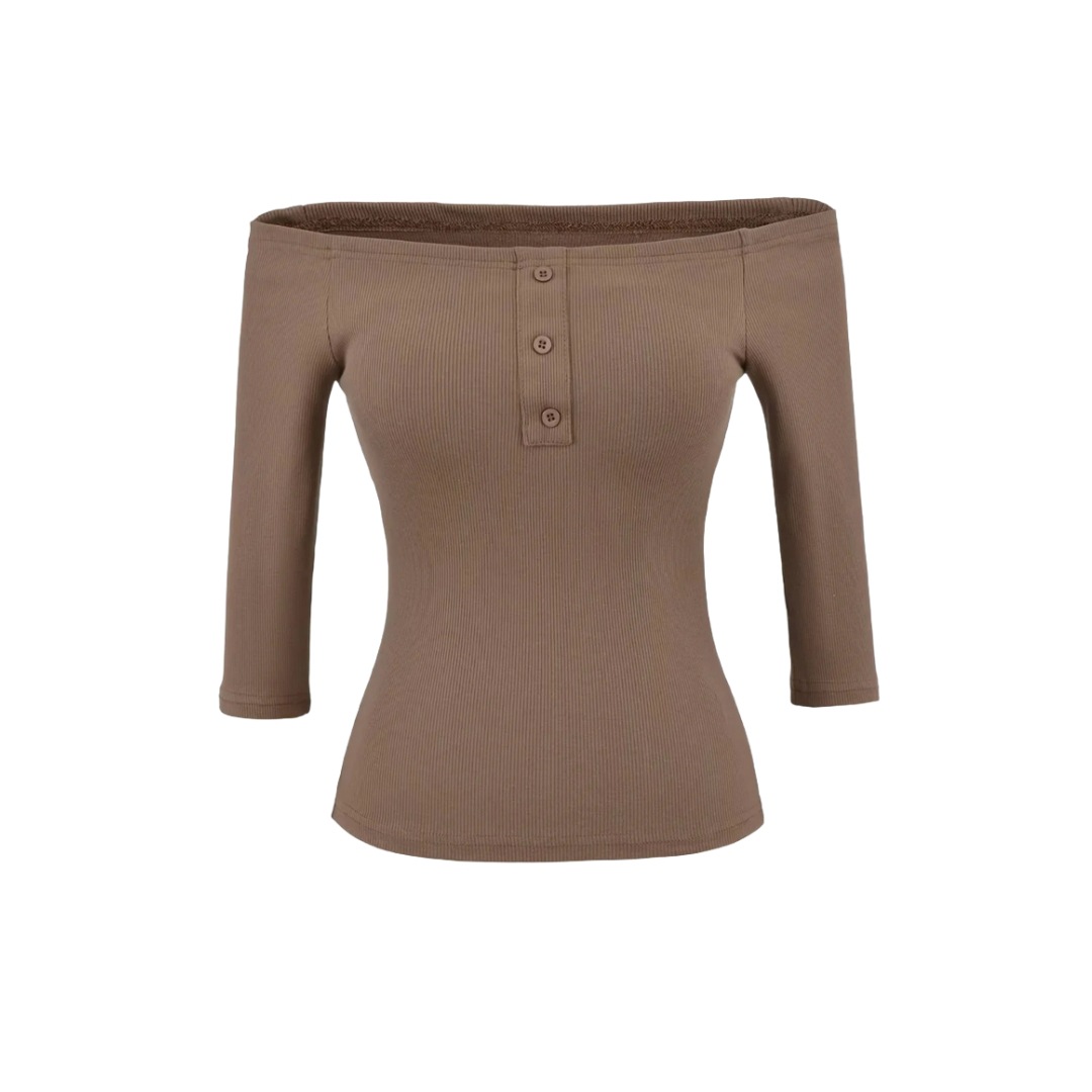 Sexy Slim Three-Quarter Scoop Neck Bodysuit