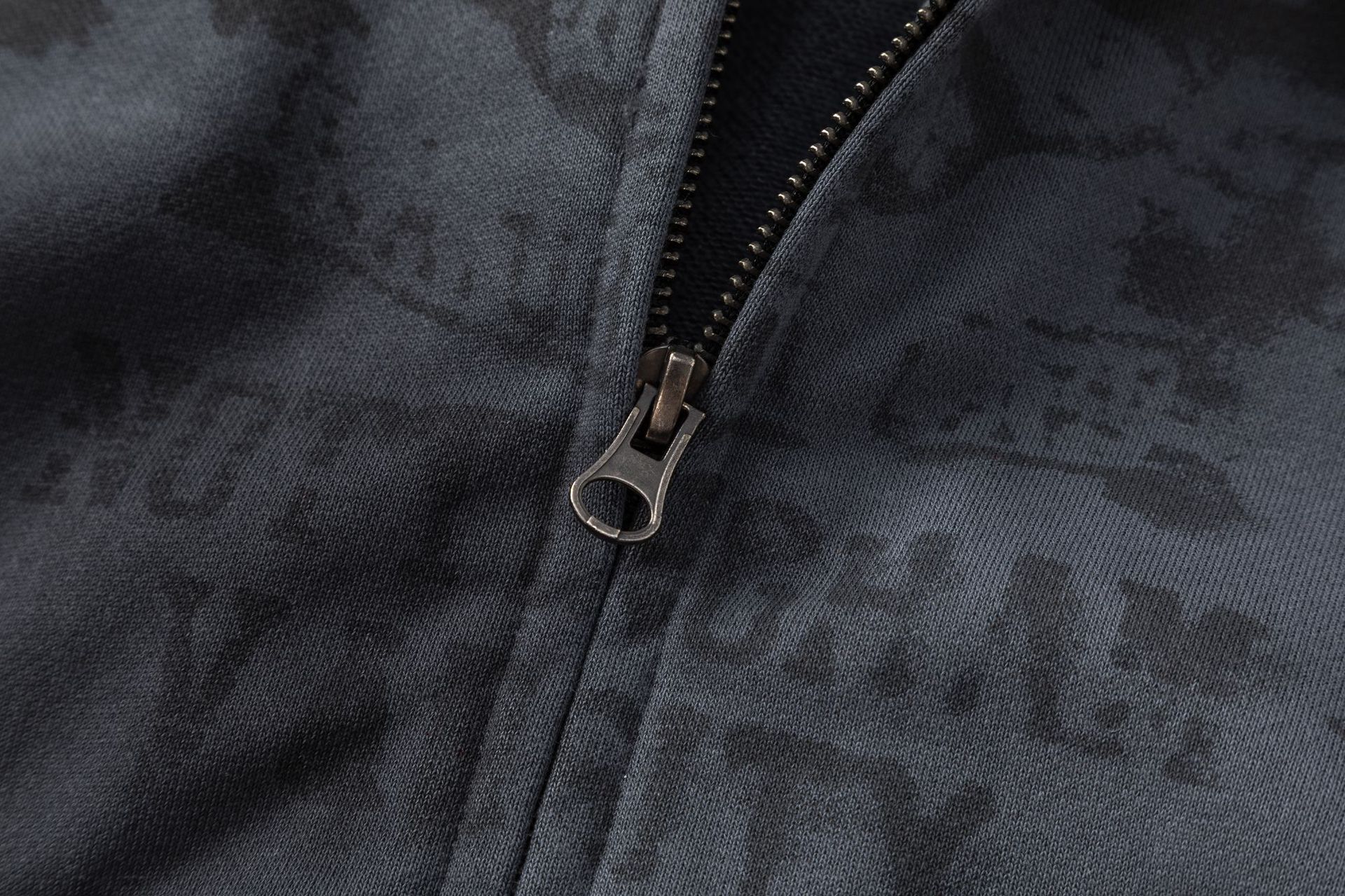 Streetwear Cropped Boxy Pony Print Zipper Hoodie