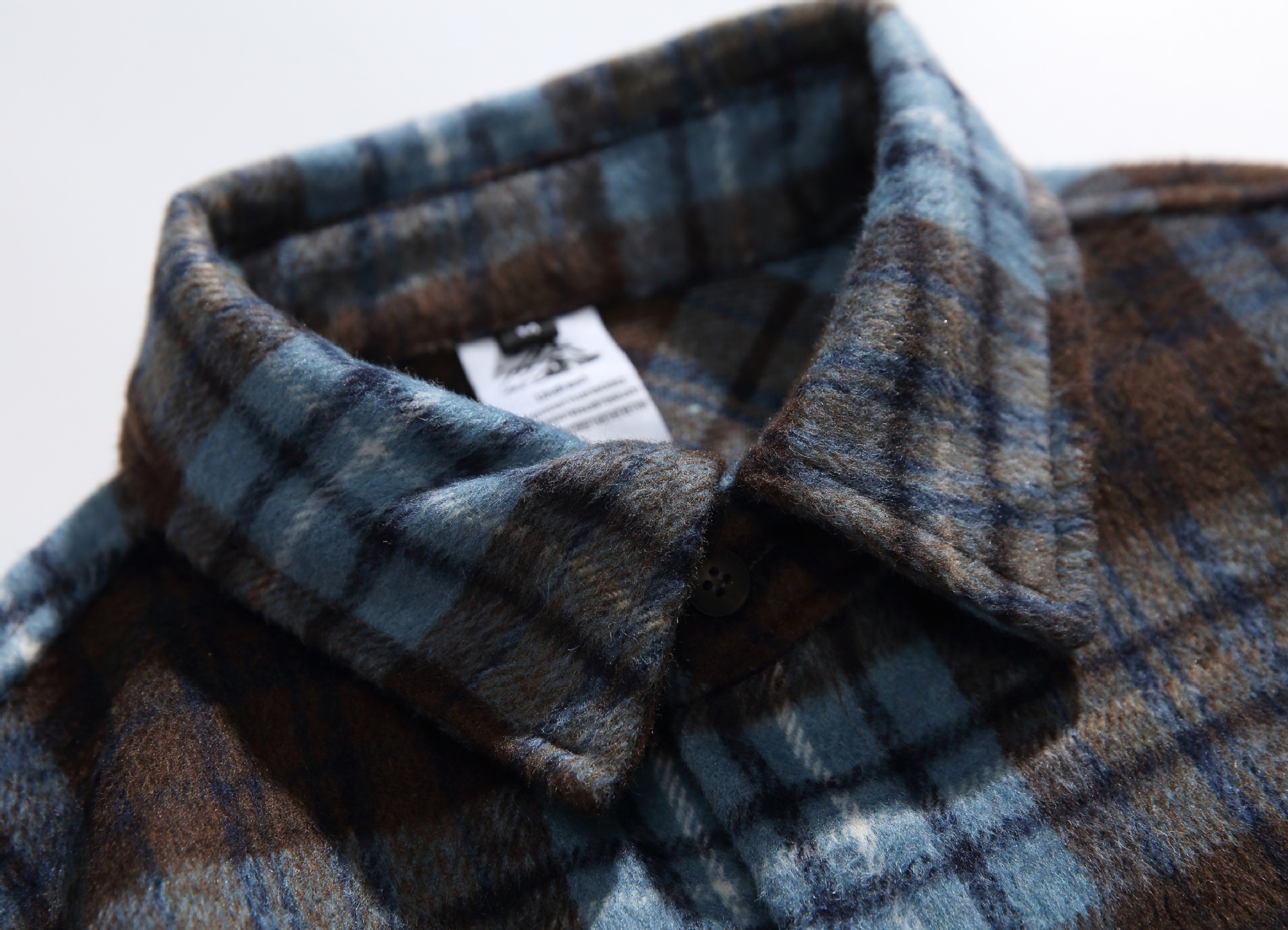 Oversized Two-Tone Checkered Polyester Appliqué Shirt