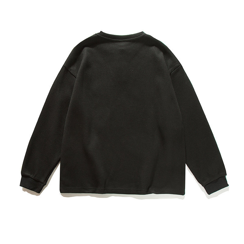 Oversized Button-Front Long Sleeve Textured Polyester Sweater