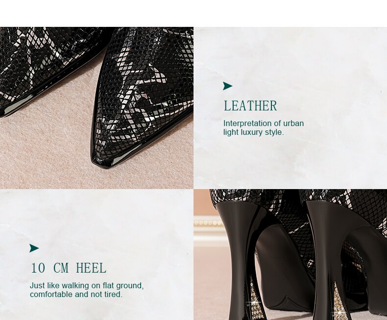 Brand Women's Ankle Booots Autumn Winter Shoes Genuine Leather Sexy High Heels Pointed Toe Gold Silver Dress Party Shoes