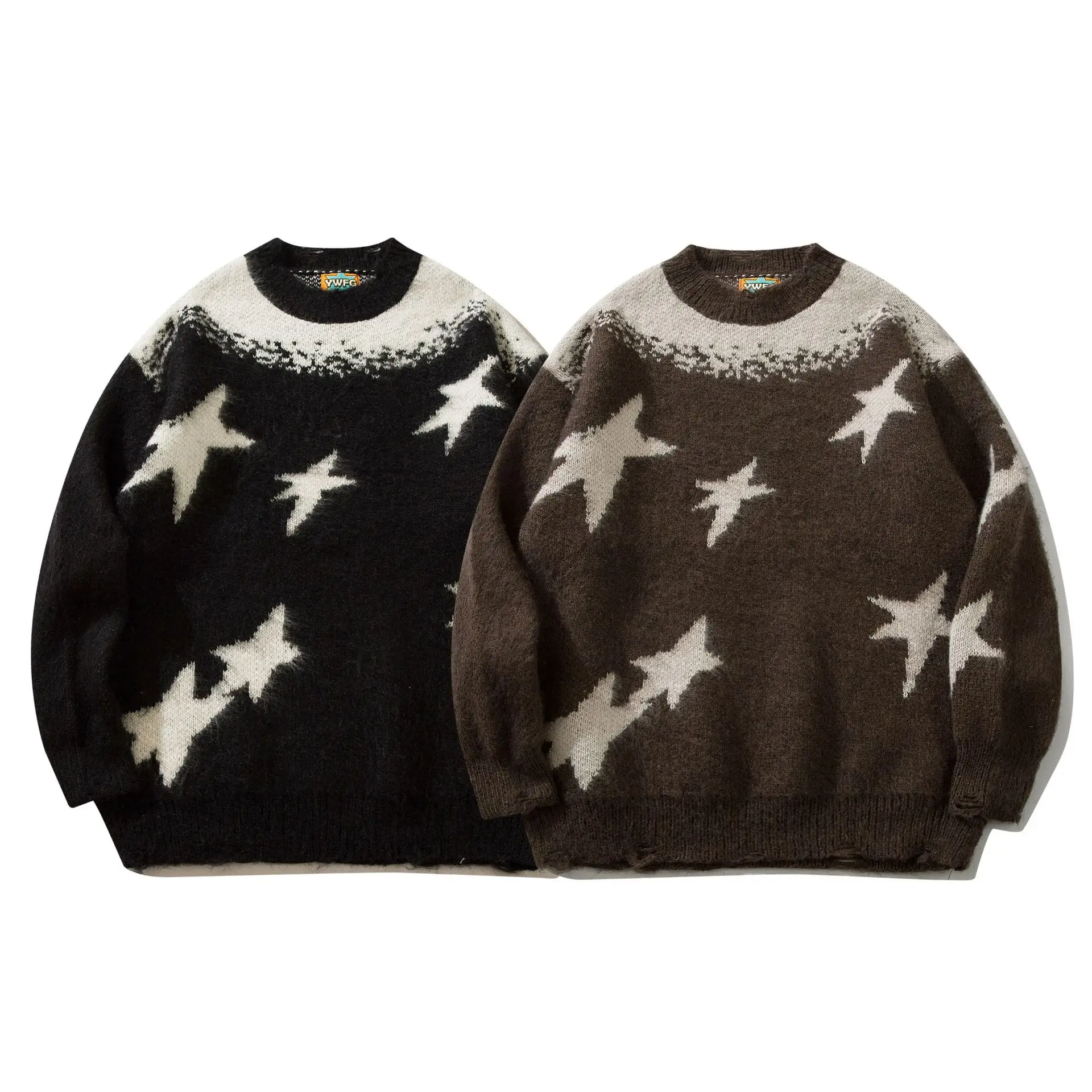 Unisex Galaxy Mosaic Loose Fit Crew Neck Sweater