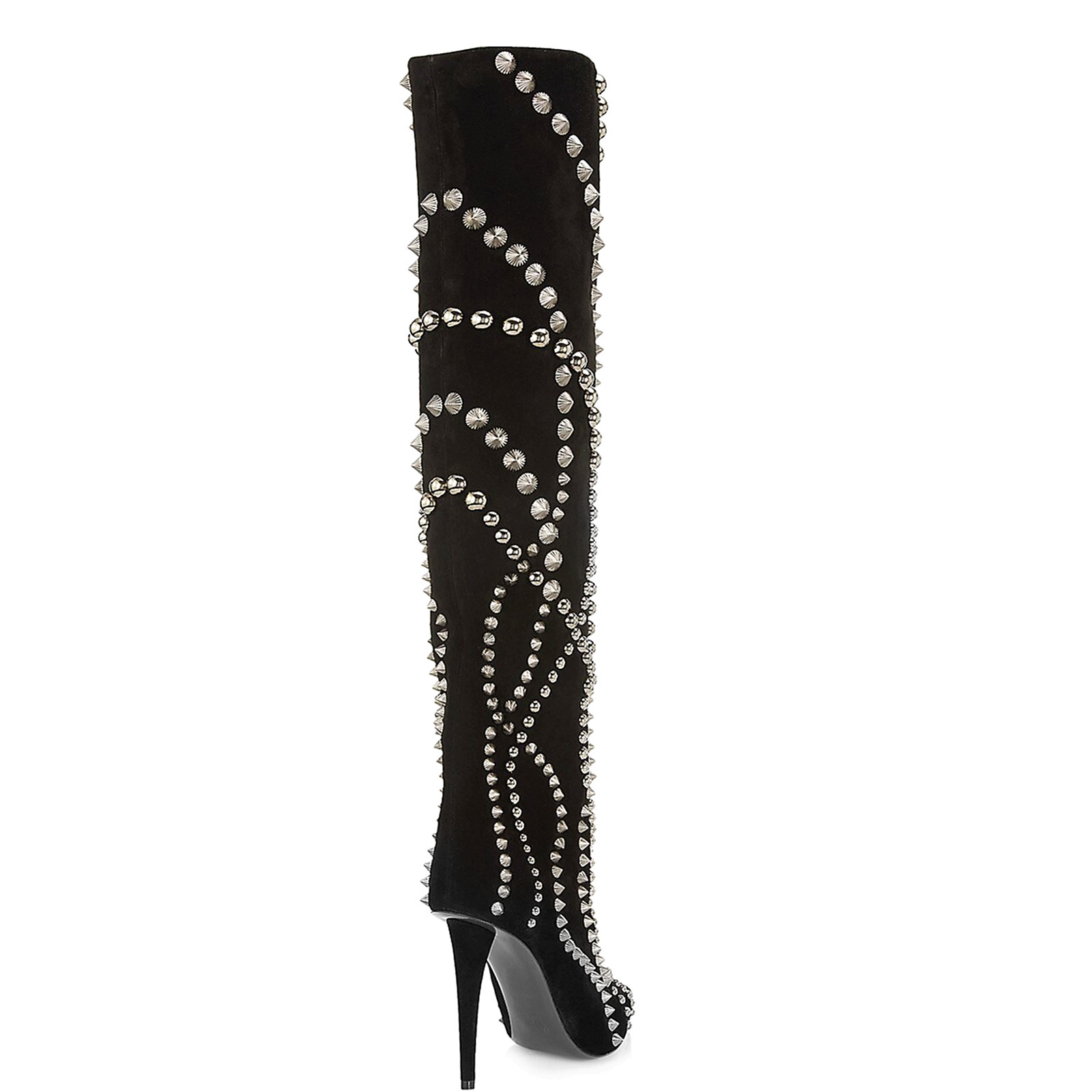 Autumn and winter new high heeled pointed rivet knee length women's boots fashion long tube large sleeve women's shoes