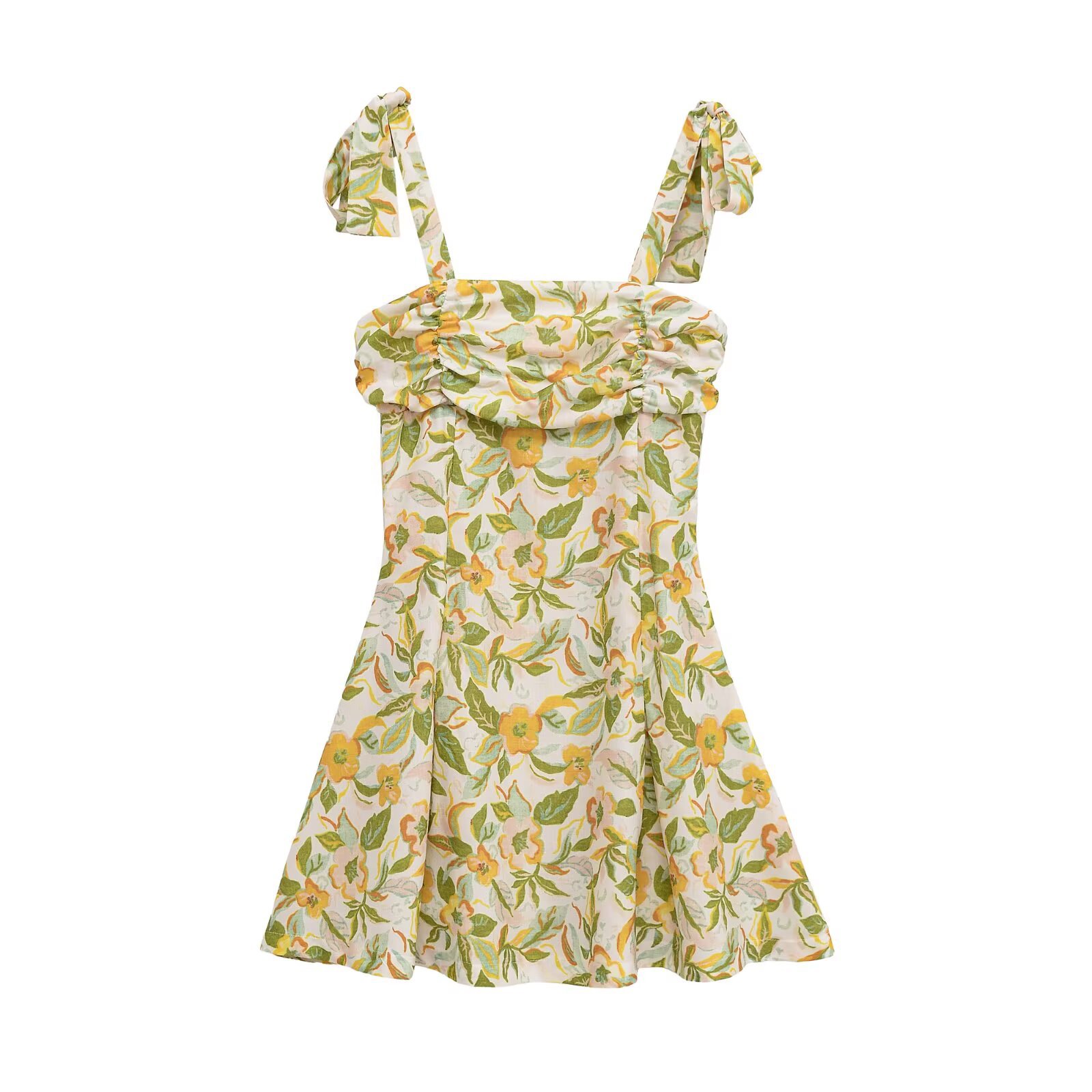 Women's Clothing Printed Linen Blend Short Dress