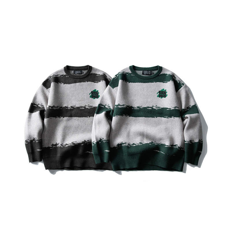 Japanese Workwear Two-Tone Banded Sweater